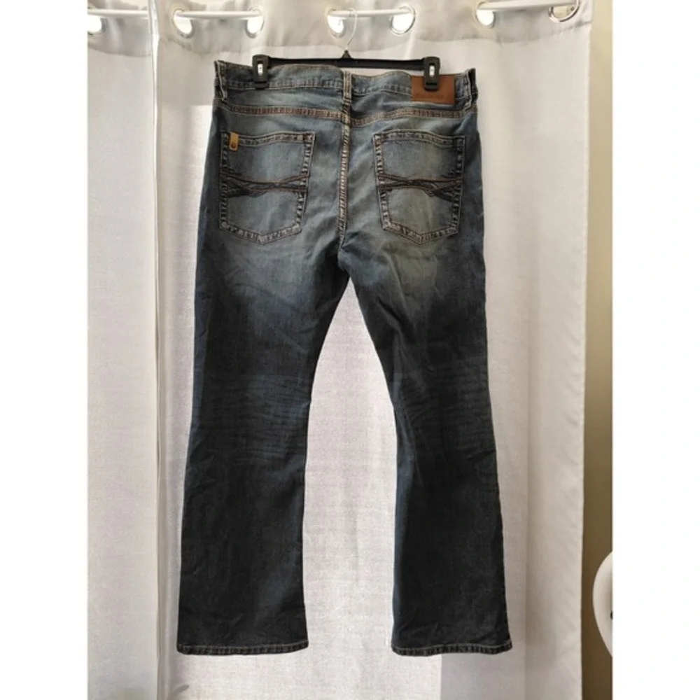 Rank 45 Men Jeans 40W X 32L Blue Denim Back‎ Pockets Embroidery